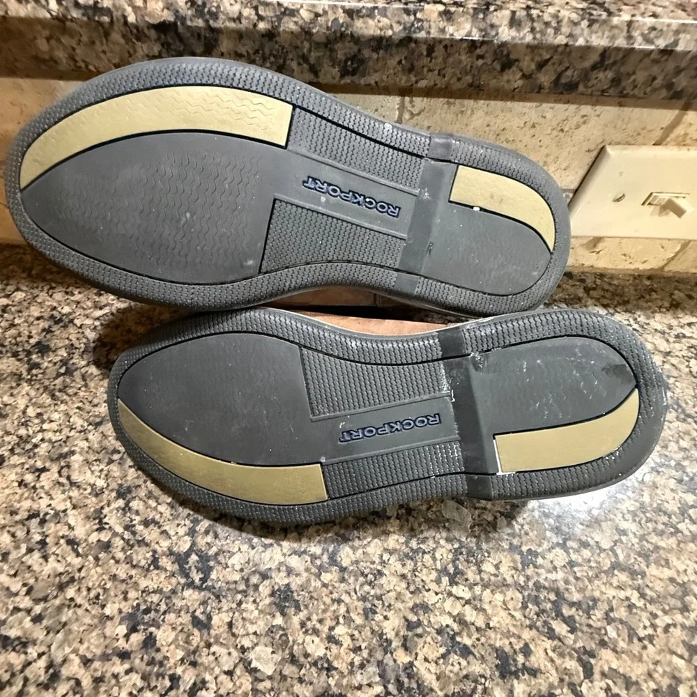 Rockport Mens K71275 Leather Boat Shoes Brown Navy Blue Loafers Size 9W